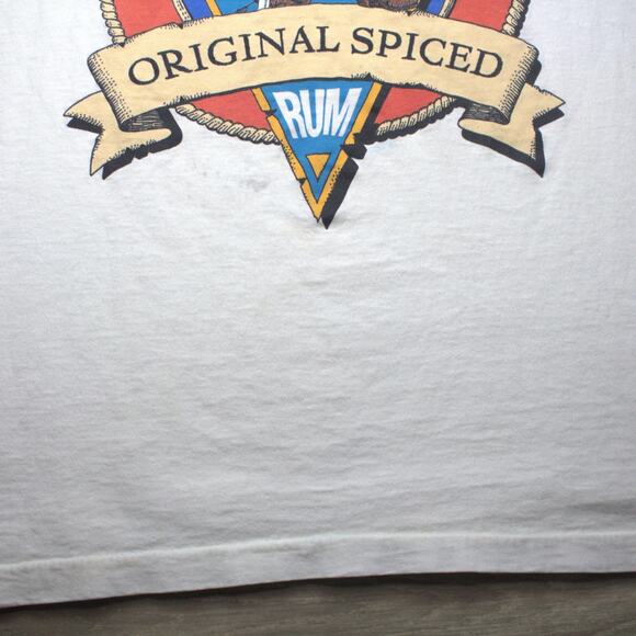 Vintage 90s Captain Morgan Spiced Rum T-Shirt Tee Single Stitch Size XL - Picture 3 of 5